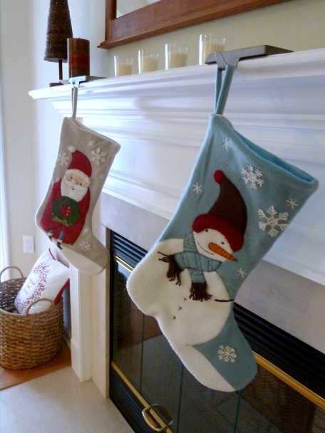 christmas stocking on mantel