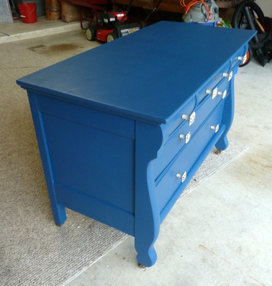 Blue antique dresser